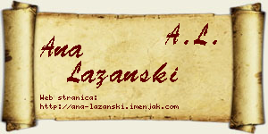Ana Lazanski vizit kartica